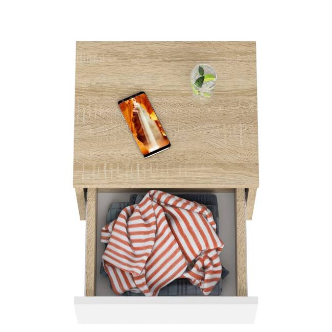 Тумба прикроватная Мори ТПМ400.1 цвет дуб сонома/белый