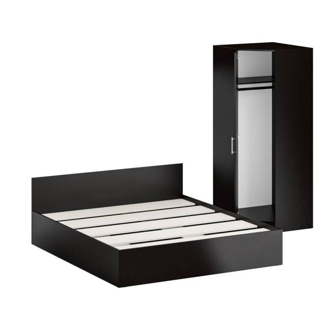 Кровать двуспальная 1800 с угловым шкафом Стандарт цвет венге Кровать двуспальная 1800 с угловым шкафом Стандарт цвет венге