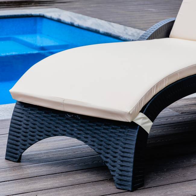 Пластиковый шезлонг Royal Family MARK антрацит (с матрасом) Пластиковый шезлонг Royal Family MARK антрацит (с матрасом)