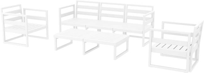 Комплект пластиковой мебели Mykonos XL белый, темно-серый