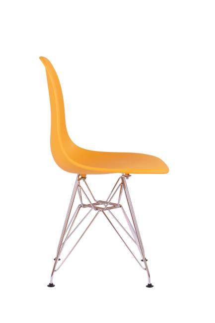Стул Eames желтый, опора металл