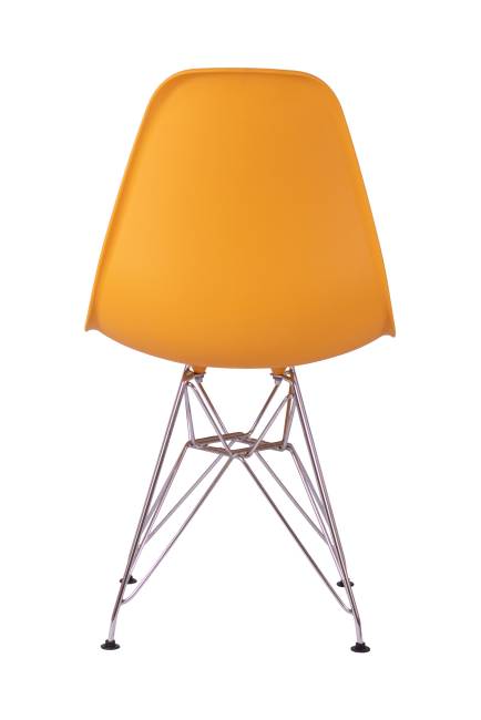 Стул Eames желтый, опора металл