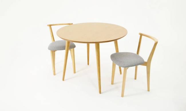 Стол Монте К 90 натур со стульями Франк натур рогожка серый