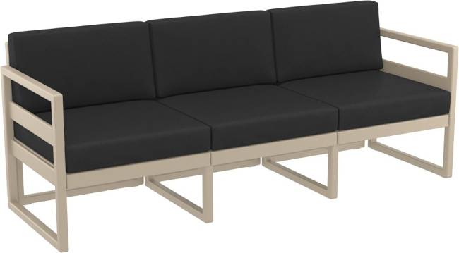 Комплект пластиковой мебели Mykonos XL бежевый, черный