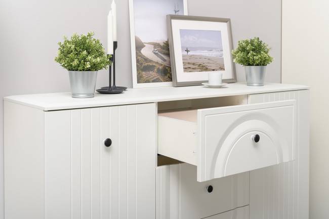 Стенка для аппаратуры Валенсия № 100 цвет белый шагрень