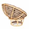 Кресло PAPASAN ECO/ПАПАСАН ЭКО P115-1/SP STD /c подушкой, ремешками/ Natural (натуральный), экошерсть Коричневый, 1811-5 Natural (натуральный)