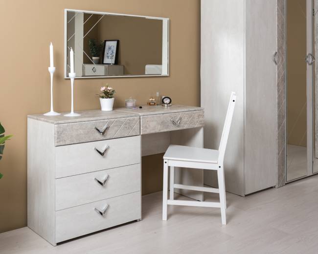 Стол туалетный Амели Моби 12.48 цвет шёлковый камень/бетон чикаго беж