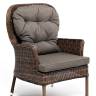 "Алиса" кресло плетеное, цвет коричневый с подушками