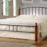 Кровать AT-915 дерево гевея/металл, 160*200 см (Queen bed), красный дуб/черный дуб темный дерево гевея/металл
