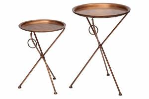 Набор из 2-х складных столиков Secret De Maison DEWI ( mod. M-5259 AB )  металл, 47х47х67/39х39х54, античная медь