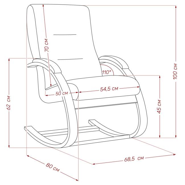 Кресло-качалка Leset Милано Венге V39 оранжевый