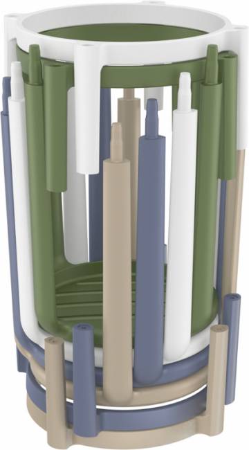 Табурет пластиковый полубарный Tom Bar 65 белый 360х360х650 мм