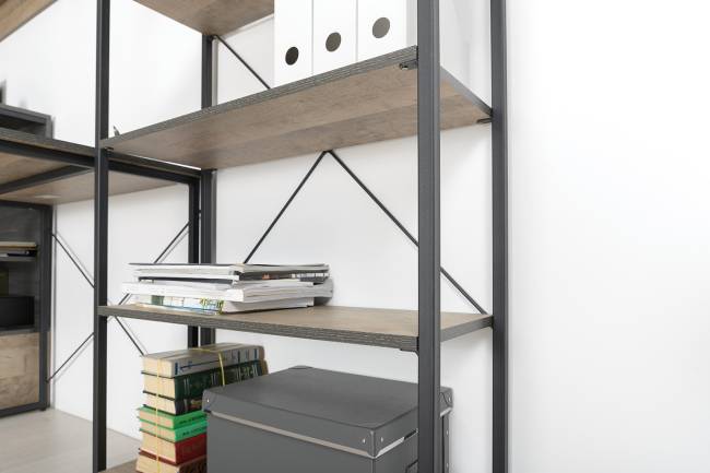 Комод с дверкой и ящиком с ТВ-тумбой для гостиной Трувор и открытый стеллаж с полками цвет дуб гранж песочный/интра Комод с дверкой и ящиком с ТВ-тумбой для гостиной Трувор и открытый стеллаж с полками цвет дуб гранж песочный/интра