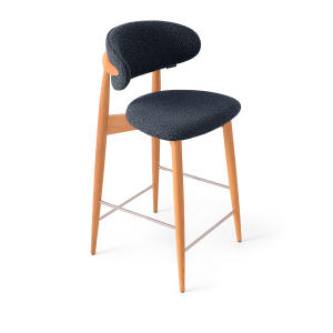 Стул Glory полубарный графит, опора бук светлый