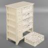 Комод с 5-ю корзинами и 5-ю ящиками Secret De Maison CABAS ( mod. 4323 ) paulownia, мдф, 50x30x73см, butter white (слоновая кость), ткань -розочки butter white (слоновая кость) дерево павловния, мдф