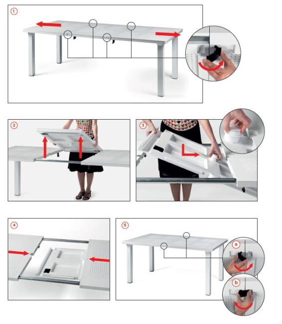 Стол пластиковый раздвижной Levante белый 1600-2200х740х1000 мм Стол пластиковый раздвижной Levante белый 1600-2200х740х1000 мм