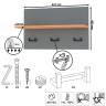 Вешалка с полкой на шесть крючков Октава цвет серый графит/дуб крафт золотой