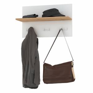 Вешалка с полочкой Октава 15.14.01 цвет белый шагрень/дуб крафт золотой