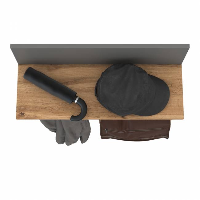 Вешалка с полочкой Октава 15.14.01 цвет серый графит/дуб крафт золотой Вешалка с полочкой Октава 15.14.01 цвет серый графит/дуб крафт золотой