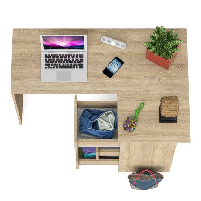 Угловой компьютерный стол Мори МС-16 правый цвет дуб сонома