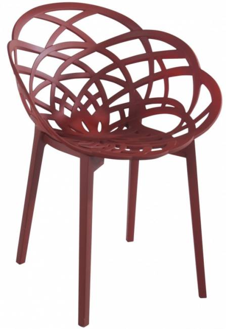 Кресло пластиковое Flora кирпично-красный матовый 590х600х830 мм
