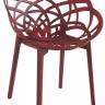 Кресло пластиковое Flora кирпично-красный матовый 590х600х830 мм