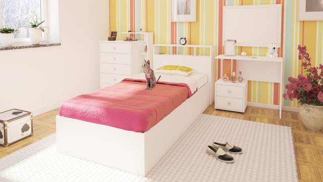 Кровать Камелия 900 цвет белый Кровать Камелия 900 цвет белый