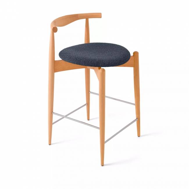 Стул Noble полубарный, массив бука - графит - бук светлый Стул Noble полубарный, массив бука - графит - бук светлый