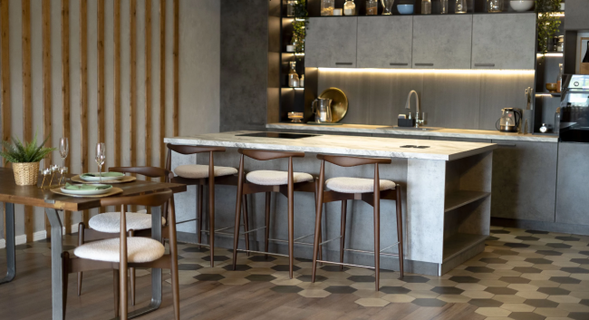 Стул Noble полубарный, массив бука - графит - бук светлый Стул Noble полубарный, массив бука - графит - бук светлый