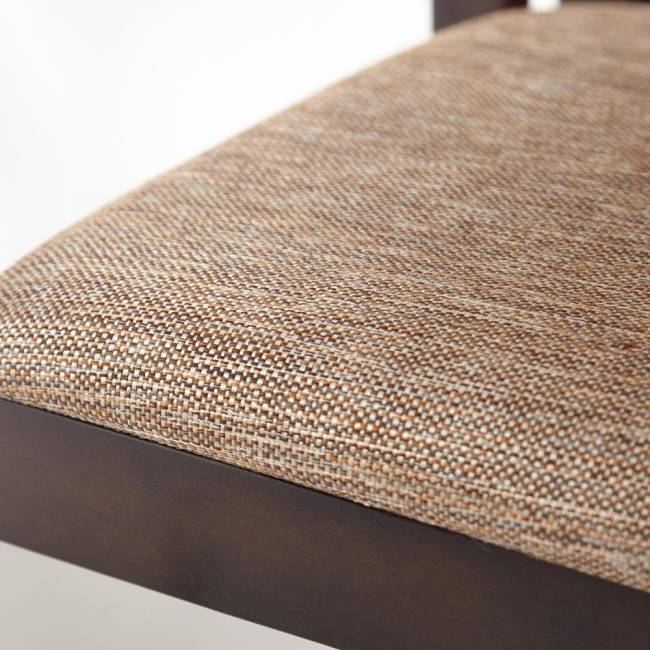 Обеденный комплект Хадсон (стол + 4 стула)/ Hudson Dining Set дерево гевея/мдф, стол: 110х70х75см / стул: 44х42х89см, cappuccino (темный орех), ткань кор.-зол. (1 cappuccino (темный орех) дерево гевея/мдф