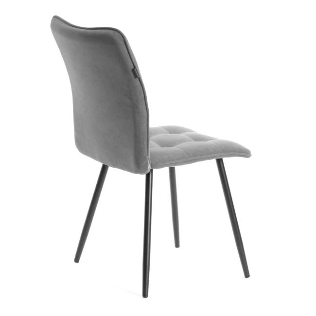 Комплект кресло+стул Bari/Бари LT, велюр, серый/черный, 29 серый/черный флок