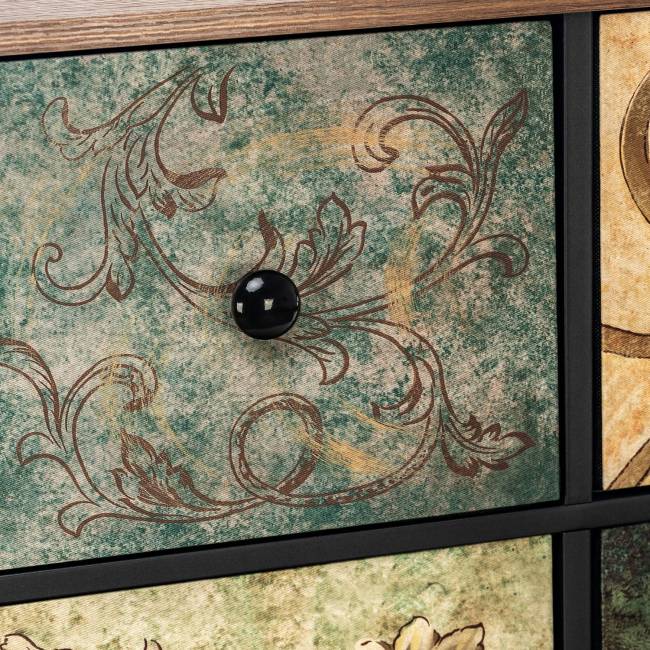 Комод Leset Лунет 12 ящ. Чёрный Мульти зеленый Комод Leset Лунет 12 ящ. Чёрный Мульти зеленый