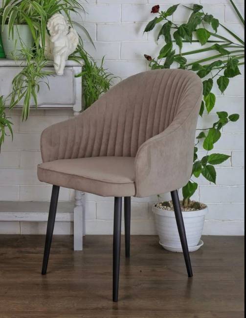 Стул ШЕЛЛ 360 град. поворот. B22 Серый, велюр / черный каркас, М-City