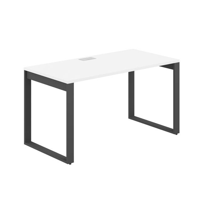 AG.101.WH.L.72.AN  / Стол 1200х600х750  / профиль О-образный: 70х20 антрацит; лючок: серебро; столешница: белый