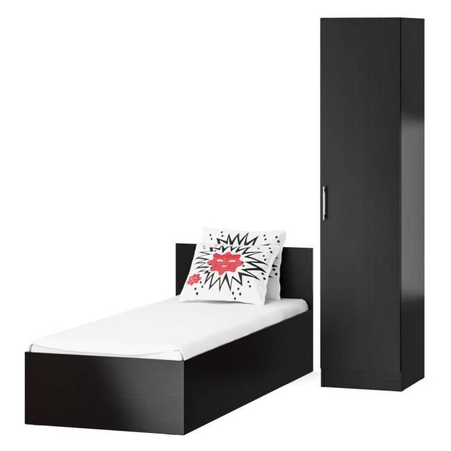 Кровать односпальная 800 с пеналом Стандарт цвет венге