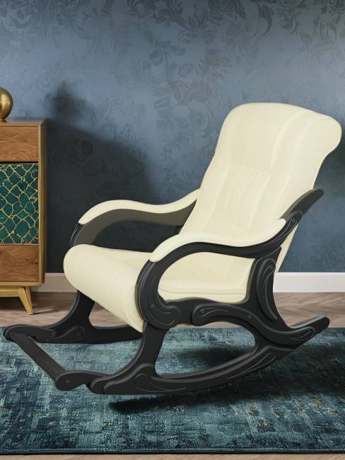 Кресло-качалка Модель 77 экокожа Дунди 112, каркас венге Кресло-качалка Модель 77 экокожа Дунди 112, каркас венге