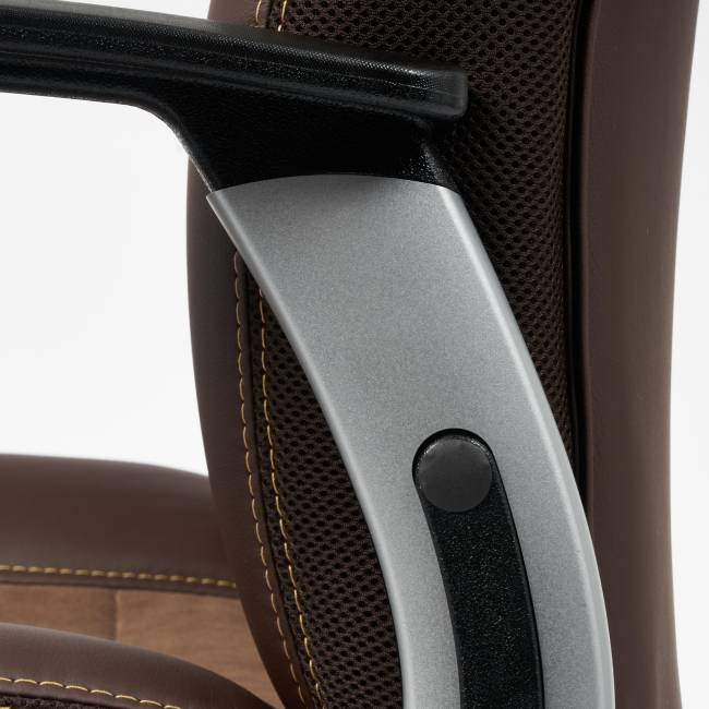 Кресло INTER кож/зам/флок/ткань, коричневый, 36-36/6/TW-24