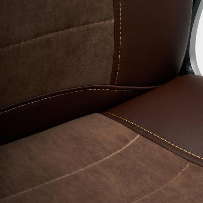 Кресло INTER кож/зам/флок/ткань, коричневый, 36-36/6/TW-24