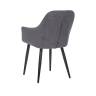 Стул с подлокотниками Leset Слим, каркас Черный, велюр Графит Графит Черный