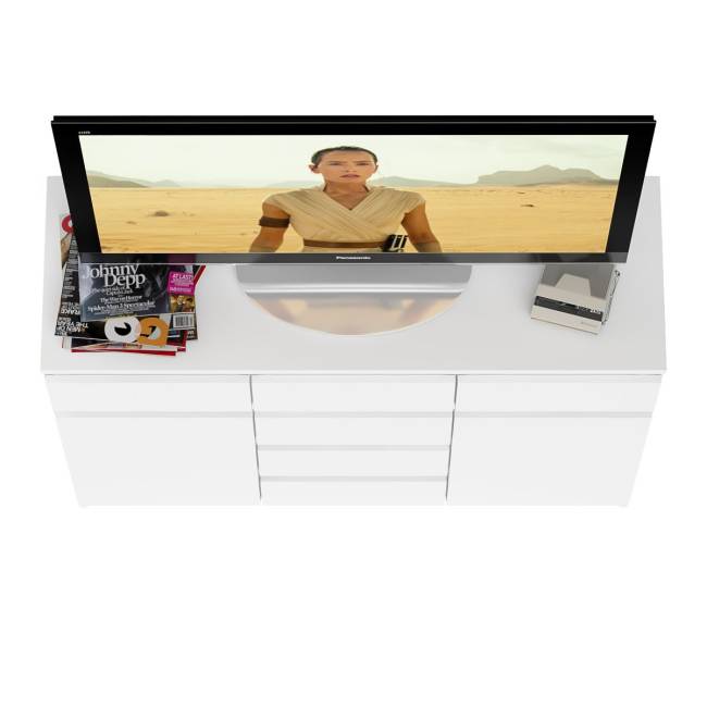 Комод с ящиками и дверками Мори МК1200.4 цвет белый