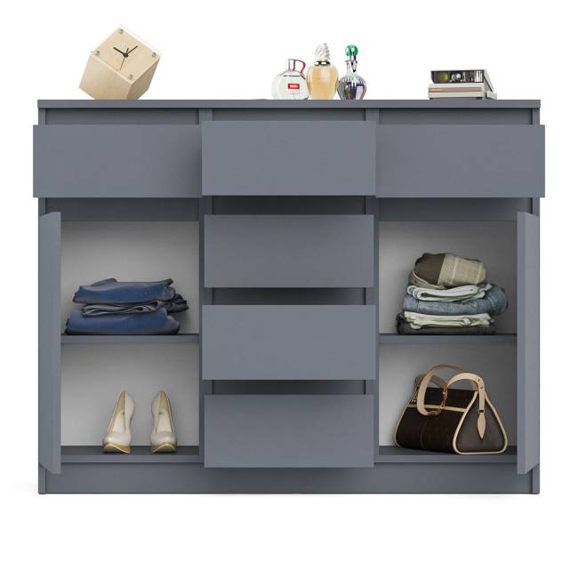 Комод с ящиками и дверками Мори МК1200.4 цвет графит Комод с ящиками и дверками Мори МК1200.4 цвет графит