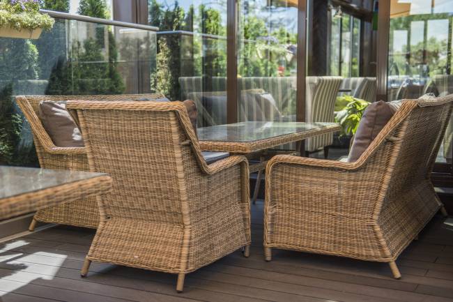 "Гляссе" кресло плетеное из искусственного ротанга, цвет соломенный