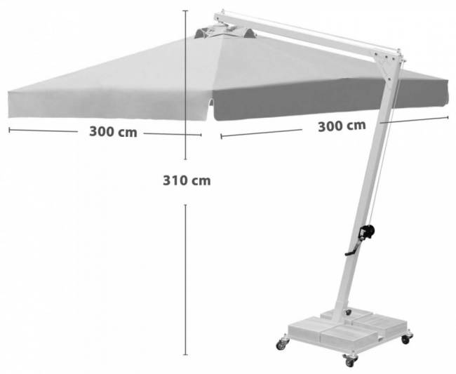 Зонт профессиональный 3х3 м Banana коричневый, натуральный 3000х3000 мм