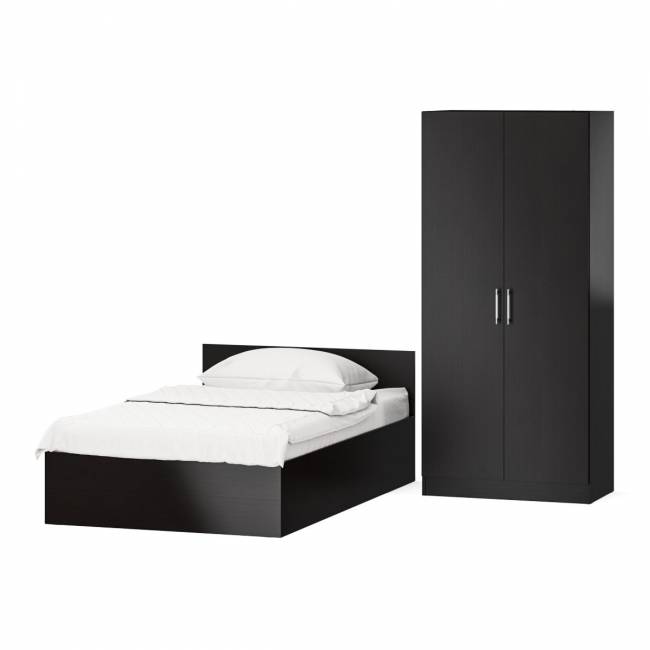 Кровать односпальная 1200 со шкафом для одежды 2-х створчатым Стандарт цвет венге