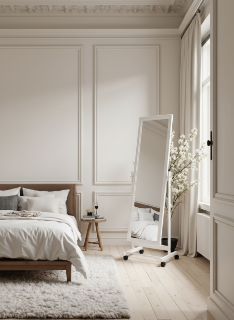 Зеркало напольное BeautyStyle 27 белый 135 см х 42,5 см