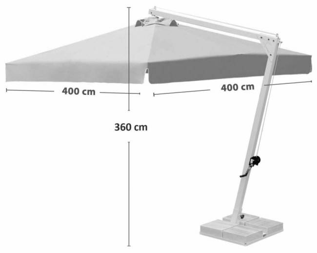 Зонт профессиональный 4х4 м Banana бежевый 4000х4000 мм