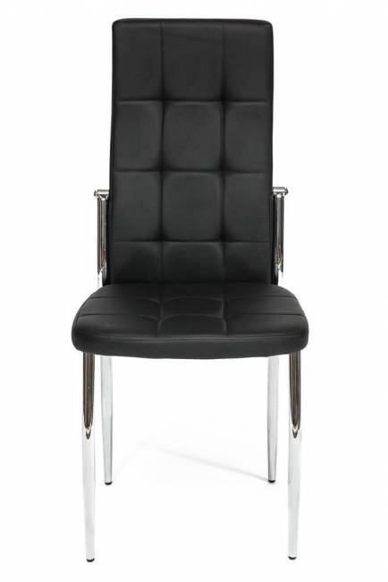 Стул ELFO ( mod.35 ) металл/экокожа, 45х53х100х47см, хром/черный (Комплект из 4 шт.) хром/черный металл/экокожа