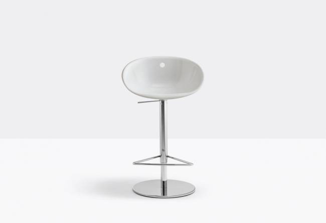 Кресло пластиковое барное Gliss белый 530х480x800-1060 мм