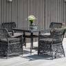"Айриш" обеденная группа плетеная на 4 персоны, цвет графит