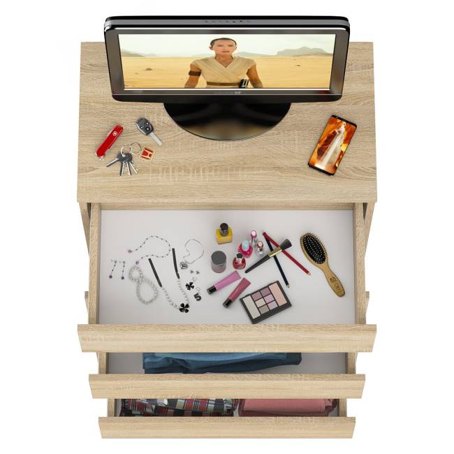 Узкий комод пять ящиков Мори МК700.5 цвет дуб сонома